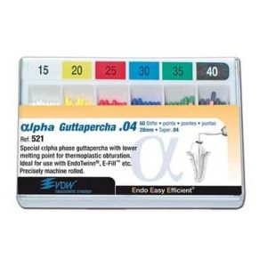 Conuri gutaperca alpha .04 VDW - 015-040 ( ALB - NEGRU )