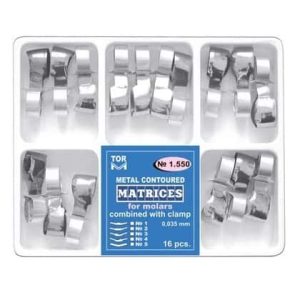 Kit 16 matrici metal conturate cu clema molar 3.5mm TorVM 1550