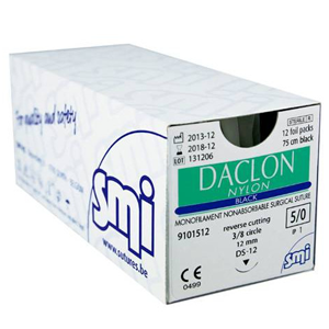 Fir Sutura Neresorbabil din Nailon Daclon SMI 5/0, Ac Rotund